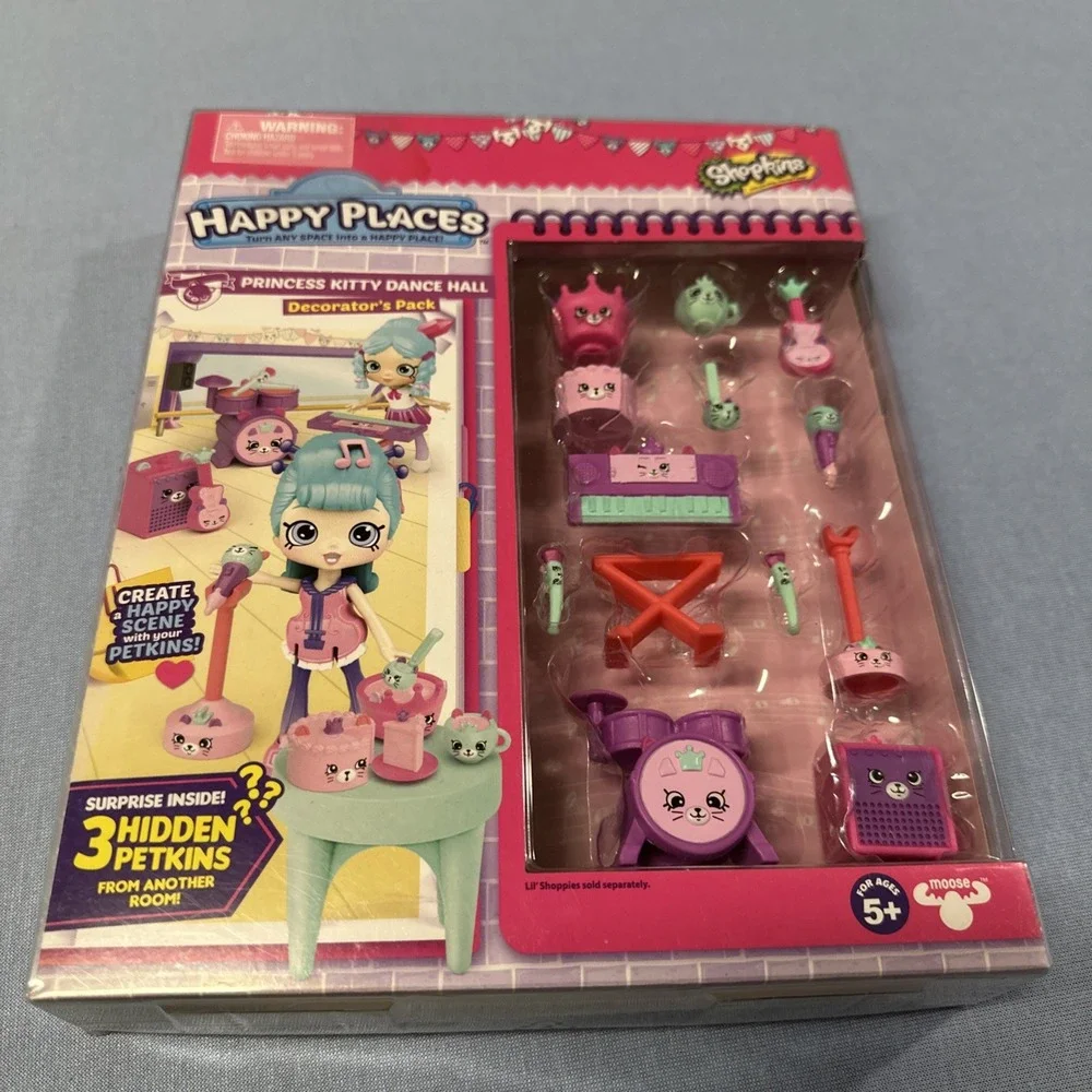 Shopkins Figures Lot Set HAPPY Places Princess KITTY Dance Hall Decorators Pack‎